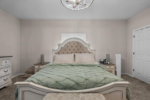 114 Deer Run, Moody, TX 76557 - bedroom featuring carpet flooring, a chandelier, and baseboards