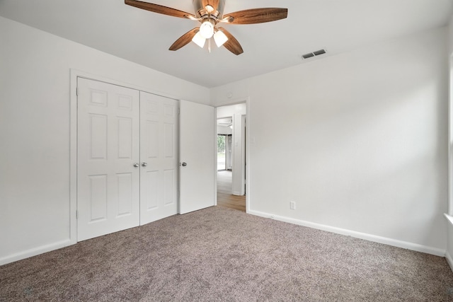1942 Woodard St, Abilene, TX 79605 - unfurnished bedroom featuring carpet floors, a closet, baseboards, and ceiling fan