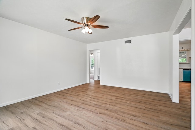 1942 Woodard St, Abilene, TX 79605 - unfurnished room featuring a ceiling fan, light wood-type flooring, and baseboards