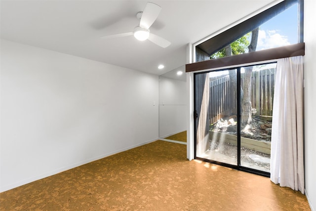 1703 E Barbara St, Tyler, TX 75701 - carpeted empty room featuring a ceiling fan, baseboards, and recessed lighting