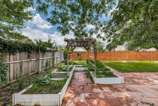 2505 Blue Quail Dr, Arlington, TX 76017 - view of yard with a garden and a pergola