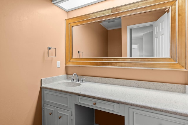 3410 Timbermill Rd, Waco, TX 76710 - bathroom featuring vanity and crown molding