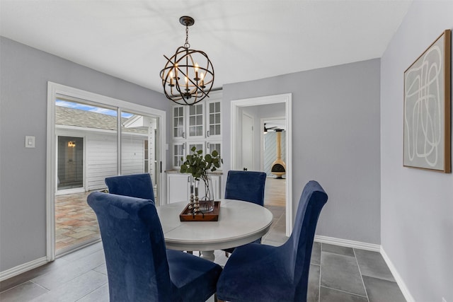 2100 Scarlet Oak Dr, Richardson, TX 75081 - dining room with a chandelier and baseboards