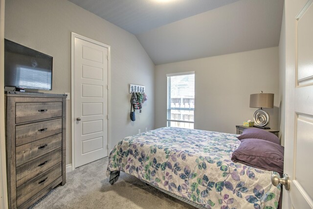3609 Honey Suckle Ln, Little Elm, TX 75068 - bedroom with light colored carpet and vaulted ceiling