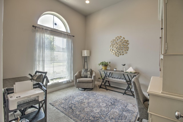 3609 Honey Suckle Ln, Little Elm, TX 75068 - office area with carpet floors, baseboards, and recessed lighting