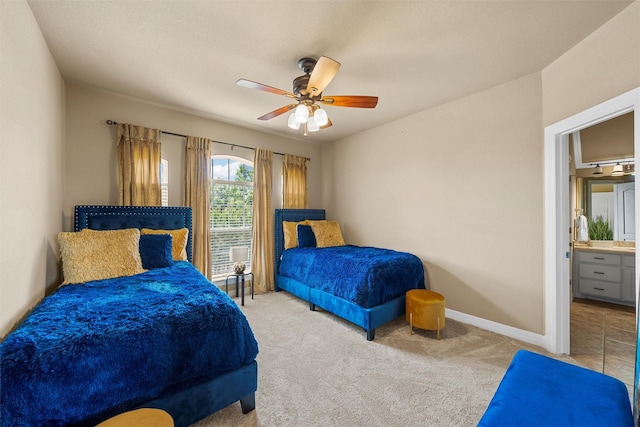 1300 Enchanted Rock Cir, Waco, TX 76712 - carpeted bedroom featuring ceiling fan and baseboards