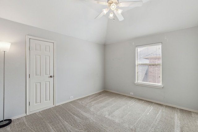 2398 April Sound Ln, Frisco, TX 75033 - carpeted spare room with a ceiling fan, baseboards, and lofted ceiling