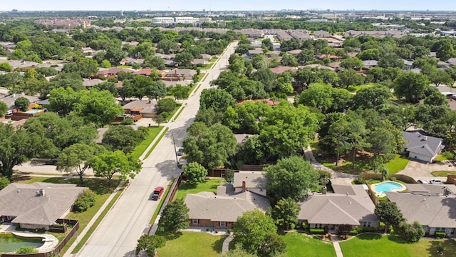 3100 Jomar Dr, Plano, TX 75075 - aerial perspective of suburban area featuring a pool