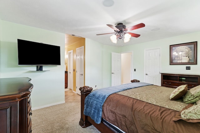 3100 Jomar Dr, Plano, TX 75075 - carpeted bedroom with baseboards and ceiling fan