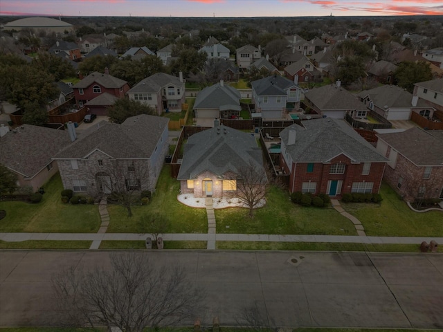 1689 Big Bend Dr, Lewisville, TX 75077 - aerial view at dusk of a residential view