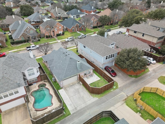 1689 Big Bend Dr, Lewisville, TX 75077 - aerial perspective of suburban area with a pool