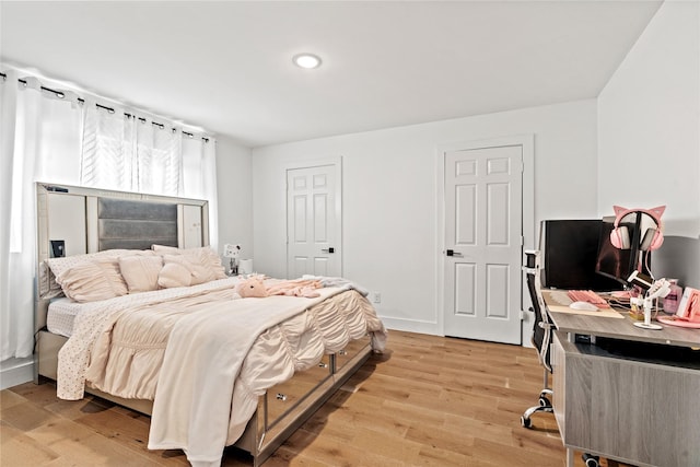 3412 Regal, Mesquite, TX 75149 - bedroom with a desk, light wood-style floors, and recessed lighting