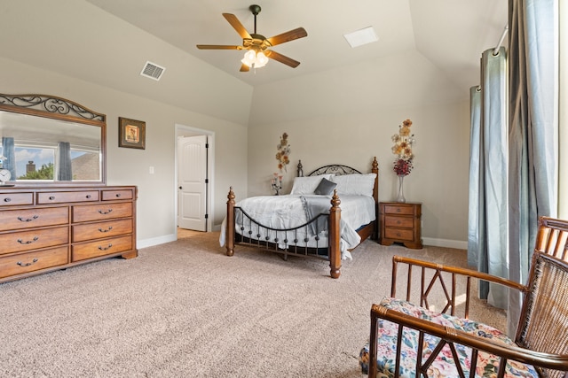 906 Joshua Ct, Granbury, TX 76048 - bedroom featuring vaulted ceiling, carpet floors, baseboards, and ceiling fan