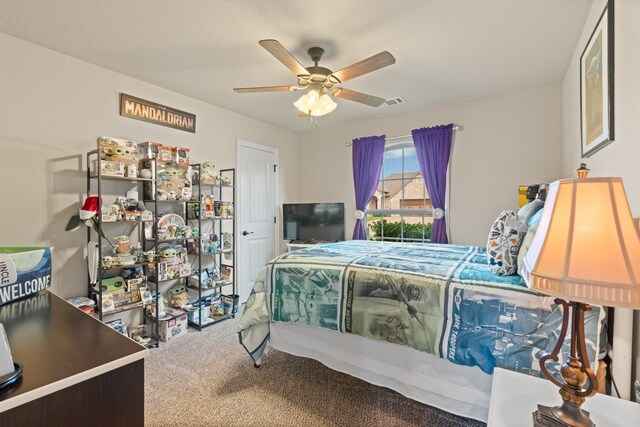 906 Joshua Ct, Granbury, TX 76048 - carpeted bedroom with a ceiling fan