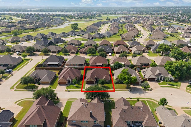 906 Joshua Ct, Granbury, TX 76048 - aerial perspective of suburban area with property parcel outlined and a local golf course