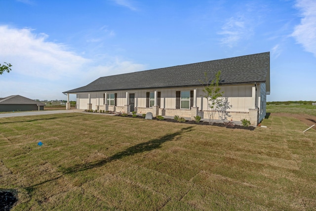 3821 Pine Rd, Poolville, TX 76487 - view of front of property with a shingled roof and a front lawn