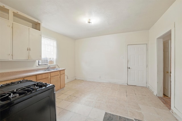 2610 Columbus Ave, Fort Worth, TX 76164 - kitchen featuring black gas stove, a sink, and light countertops