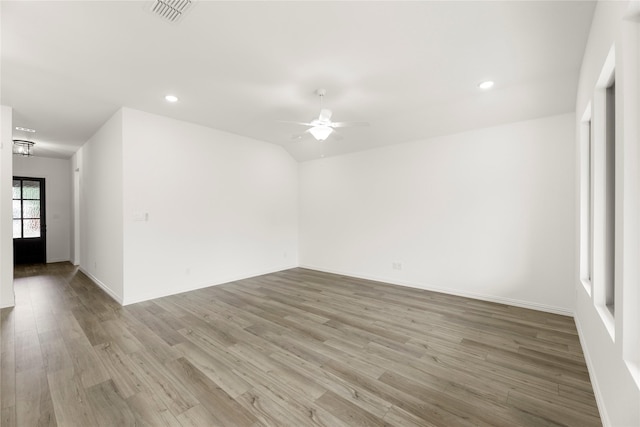 805 Roanoke, Princeton, TX 75407 - spare room with ceiling fan, wood finished floors, and recessed lighting