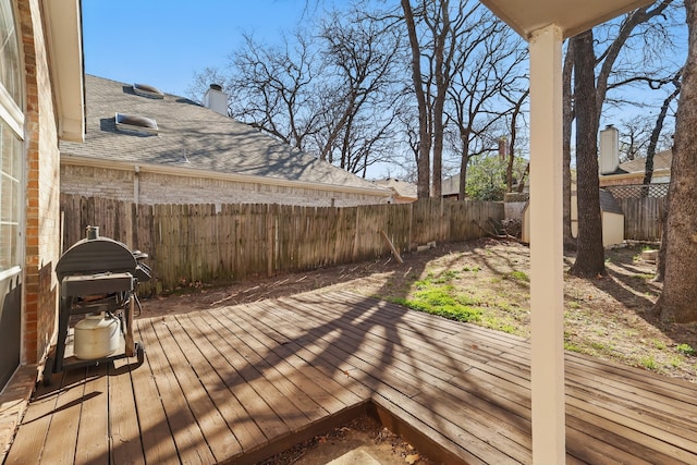 1512 Pacific Pl, Fort Worth, TX 76112 - deck with a fenced backyard and grilling area