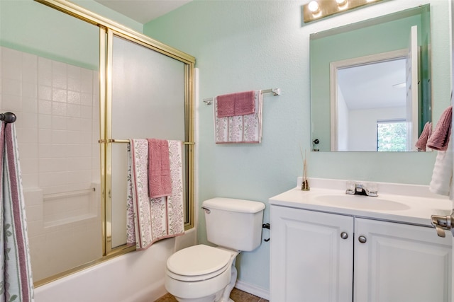 1112 Forest Creek St, Benbrook, TX 76126 - full bath with vanity, shower / bath combination with glass door, and toilet