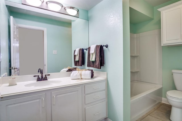 1112 Forest Creek St, Benbrook, TX 76126 - bathroom featuring toilet, tile patterned floors, vanity, and  shower combination