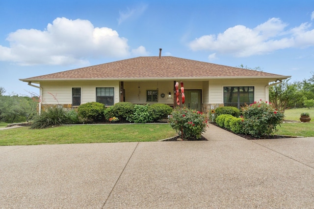 5925 Compass Way, Bluff Dale, TX 76433 - view of front of house with a front lawn and roof with shingles