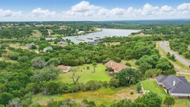 5925 Compass Way, Bluff Dale, TX 76433 - aerial view of a nearby body of water and a heavily wooded area