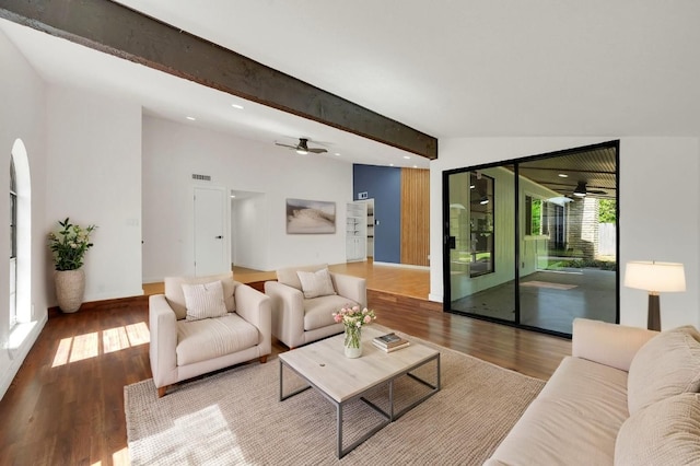3008 Lindbergh Dr, Dallas, TX 75228 - living area featuring a ceiling fan, wood finished floors, and recessed lighting