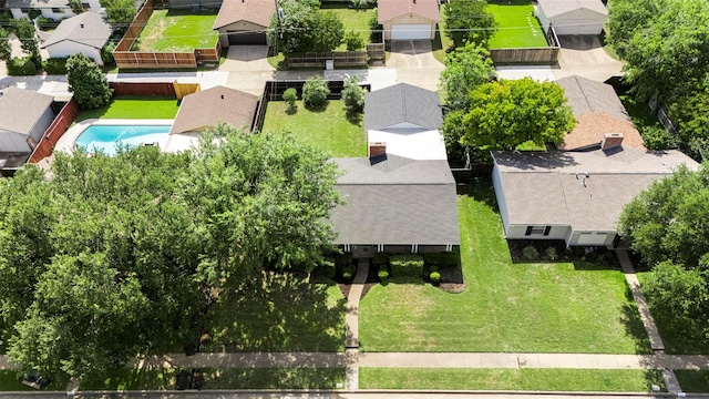 2011 Sandy Trl, Richardson, TX 75080 - aerial perspective of suburban area featuring a pool