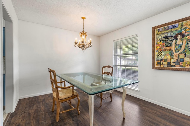 2011 Sandy Trl, Richardson, TX 75080 - dining area featuring a chandelier, baseboards, wood finished floors, and a textured ceiling