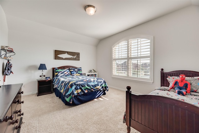 11578 Barcelona Ln, Frisco, TX 75035 - bedroom with lofted ceiling, light colored carpet, and baseboards