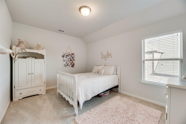 11578 Barcelona Ln, Frisco, TX 75035 - bedroom with light colored carpet, baseboards, and vaulted ceiling