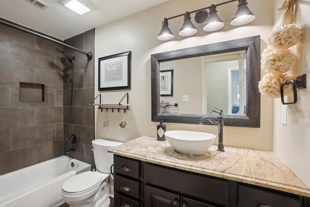 1300 Millers Creek Dr, Prosper, TX 75078 - bathroom with vanity, toilet, and shower / bath combination