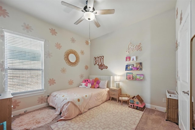 528 England St, Fate, TX 75189 - carpeted bedroom with baseboards and a ceiling fan
