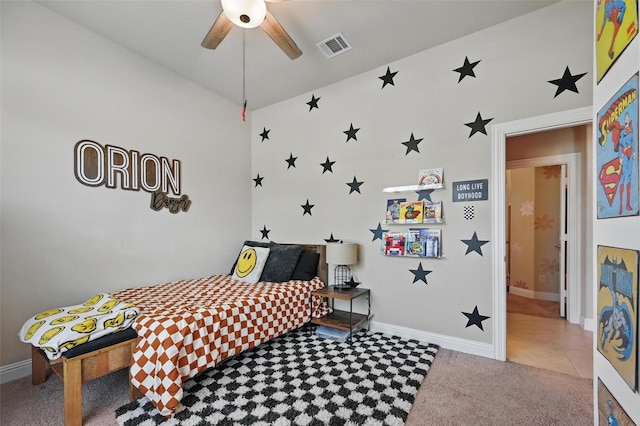 528 England St, Fate, TX 75189 - carpeted bedroom with baseboards and ceiling fan