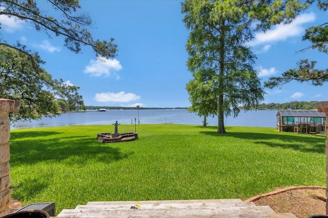 6903 Scott St, Eustace, TX 75124 - view of grassy yard with a water view