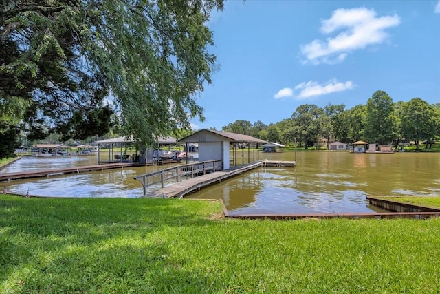 6903 Scott St, Eustace, TX 75124 - dock with a water view and a lawn
