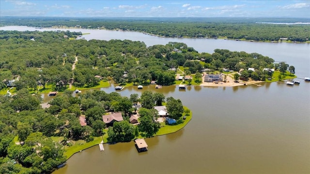 6903 Scott St, Eustace, TX 75124 - drone / aerial view of a heavily wooded area and a large body of water