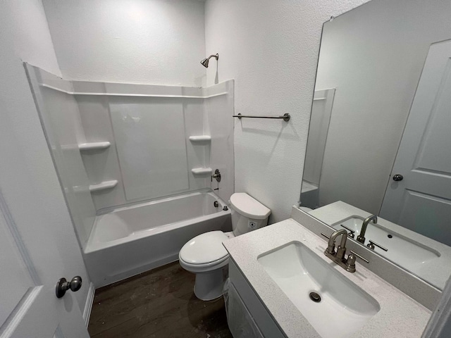 713 Roanoke, Princeton, TX 75407 - full bath with toilet, wood finished floors, vanity, and bathtub / shower combination