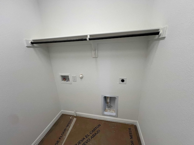 713 Roanoke, Princeton, TX 75407 - laundry room with gas dryer hookup, washer hookup, baseboards, and hookup for an electric dryer