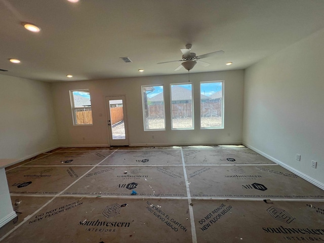 713 Roanoke, Princeton, TX 75407 - spare room with healthy amount of natural light, a ceiling fan, recessed lighting, and baseboards
