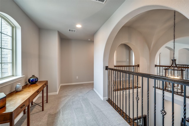 15186 Crape Myrtle Rd, Frisco, TX 75035 - hallway with carpet flooring, baseboards, and an upstairs landing
