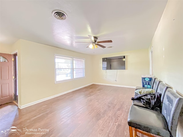 3816 State St, Abilene, TX 79603 - unfurnished room with ceiling fan, wood finished floors, and baseboards