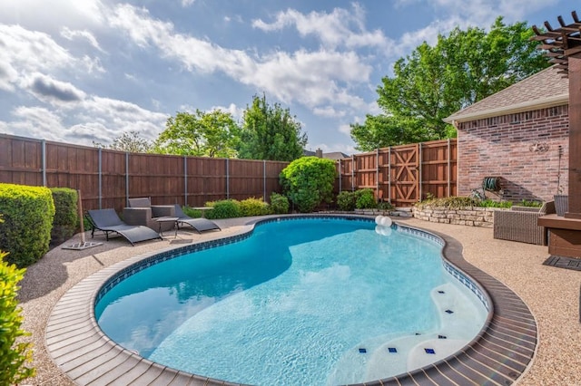 8320 Monica Cir, Plano, TX 75025 - view of pool with a fenced backyard and a patio