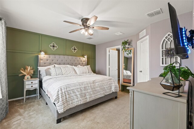 9104 Lookout Pt, Fort Worth, TX 76179 - bedroom with light carpet and ceiling fan
