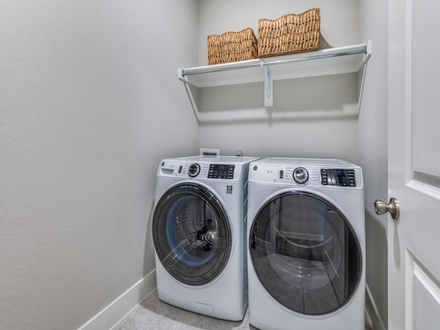 2724 Eccleston St, Celina, TX 75009 - laundry room featuring washing machine and dryer and baseboards