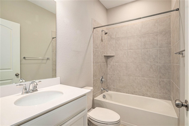 2535 Candle Ln, Northlake, TX 76247 - full bath with toilet, shower / washtub combination, vanity, and a textured wall