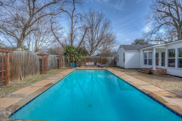 444 Albert Ave, Shreveport, LA 71105 - view of swimming pool featuring french doors, a fenced backyard, and a patio