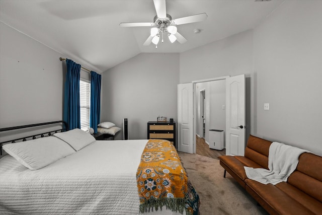 1521 Cherokee Rose Trl, Savannah, TX 76227 - bedroom featuring lofted ceiling, carpet flooring, and a ceiling fan
