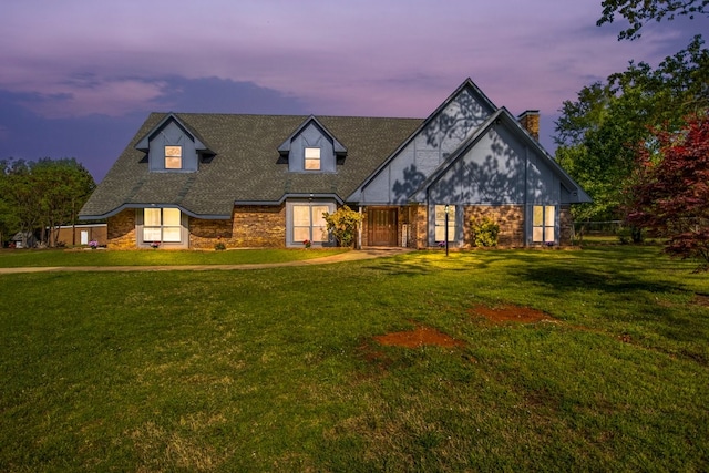 213 County Road 1407, Jacksonville, TX 75766 - view of front facade featuring a front lawn and a chimney